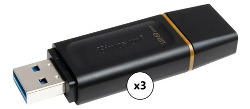 Pack X 3 Pendrive 128gb Kingston Datatraveler Exodia Usb 3.2