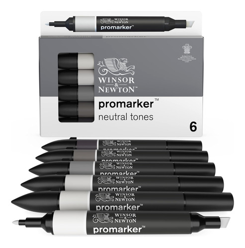 Winsor & Newton Promarker Set, 6 Unidades, Tonos Neutros