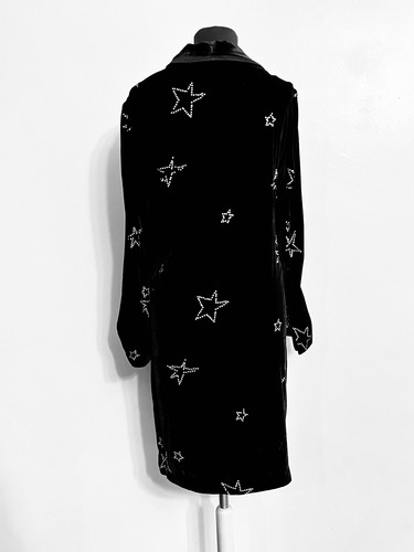 Jazmin Chebar Saco Magic Terciopelo Y Seda Strass Cosmic