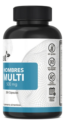 Vitamina Para Hombre Multivitamínico Vnat 200 Caps Minerales Sabor Neutro
