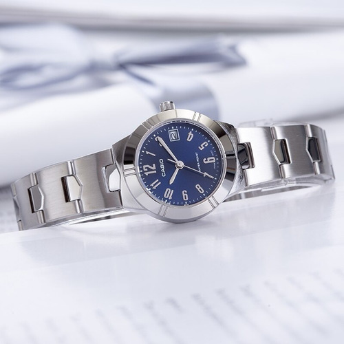 Imagen 3 de 3 de Casio Ltp 1241d Enticer Ladies P/dama /correa Metalica Origi