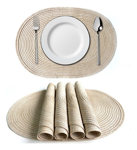 Mantel Para Mesa, Tapete Trenzado Para Platos, Antideslizant