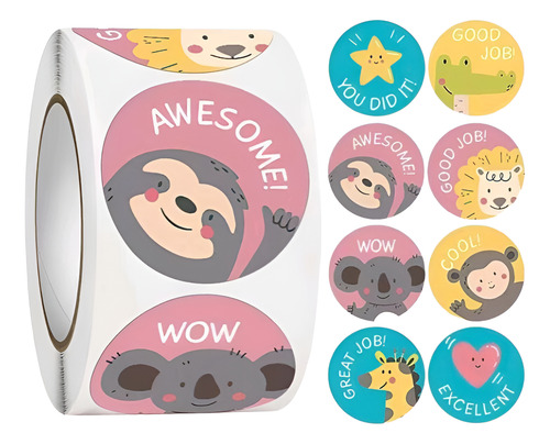 Stickers En Rollo. 500 Unidades. Koala/incentivo