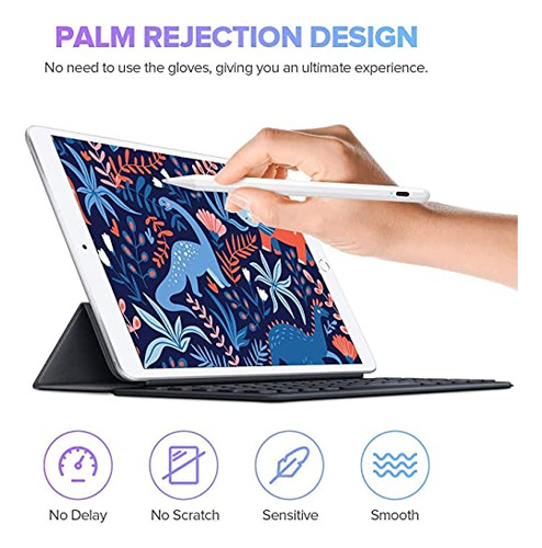 Lapiz Optico Color Blanco Carga Rapida Compatible Con iPad