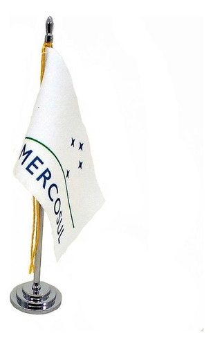 Mini Bandeira De Mesa Da Mercosul 15 Poliéster (mastro) Cm
