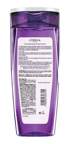 Imagen 4 de 6 de Agua Micelar Hidratante Loreal Revitalift Acido Hialuronico