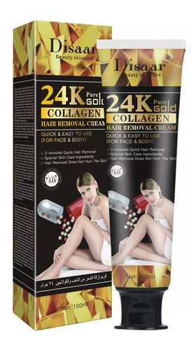 Crema Depilatoria Disaar 24k Gold Y Colageno 100ml