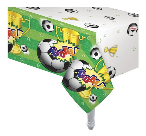 Mantel Fútbol Pelota 1,80 X 1,30 Plástico - Ciudad Cotillón