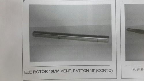 Eje Ventilador Patton 10mm  Corto (sin Rosca)