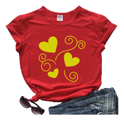 Remera 100% Algodón Premium Corazón Love Amor Hipichic #02