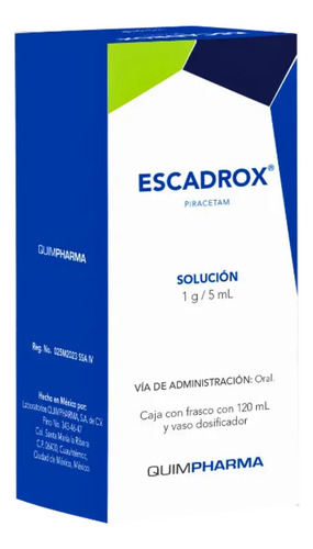 Piracetam Suspensión 1 G / 5 Ml Escadrox Frasco Con 120 Ml