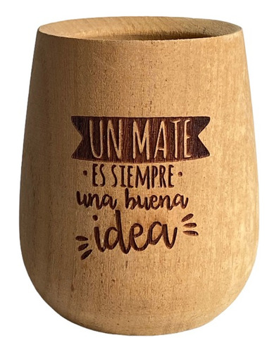 Mate De Algarrobo Huevito Personalizado Grabado Laser Logo