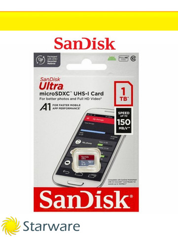 Memoria Microsd Sandisk Ultra A1 1tb Sdxc Clase10 150mbs Stw