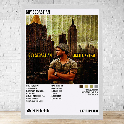 Cuadro Guy Sebastian Like It Like That 30x40 Cm C275 Blanco Clasico