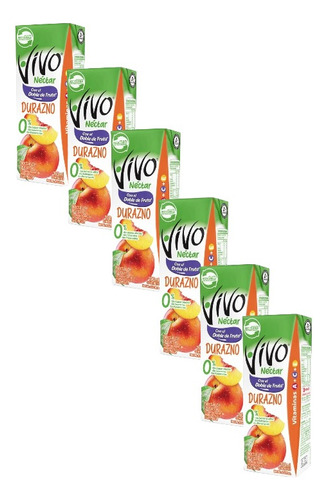 Jugo Vivo Durazno Fruta 190ml Nectar Pack X6