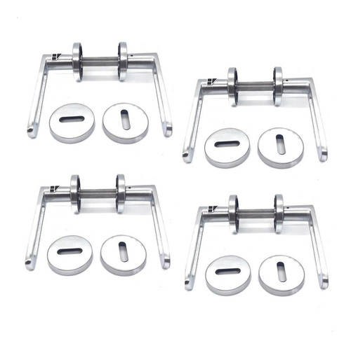 Imagen 1 de 10 de Manija Arezzo Doble Acero Picaporte Currao Puerta Pack Por 4