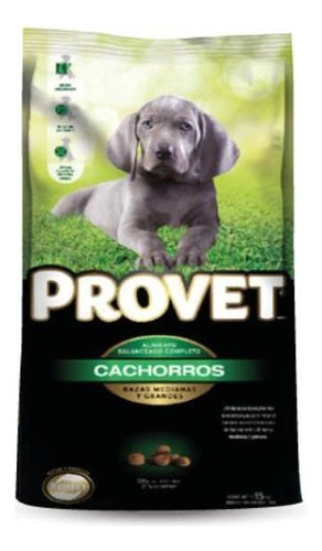 Alimento Provet para perro cachorro de raza mediana y grande en bolsa de 15 kg