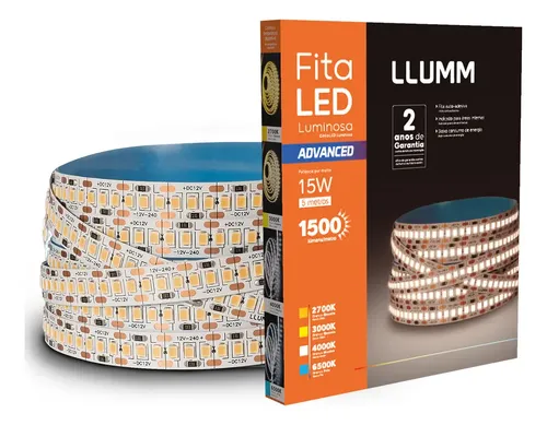 Fita LED 240 Leds/m Perfil Sanca 15w/m Advanced Rolo 5m 12v — R$ 48,36 em Mercado Livre, 38% OFF