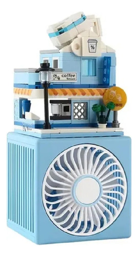 Ventilador Cafeteria Bar Recargable Bloques Construccion Diy 21.8 Cm 30 Estocástico Estocástico Plástico 3