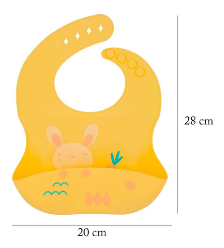 Imagen 3 de 4 de Babero En Silicona Para Bebé Con Bolsillo Fácil De Limpiar
