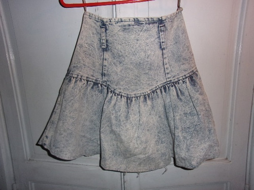 Pollera Minifalda De Jeans Nevado, Para Dama Talle M