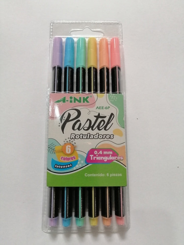 Rotulador A-ink Triangular Estuche C/24 Y Estuche C/6 Pastel