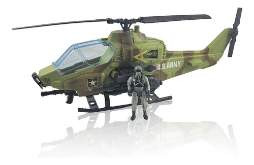 Juego De Figuras De Acción De Helicóptero Apache Ah-64 De.