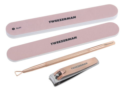 Tweezerman Kit De Manicura Oro Rosa, Juego De 4 Piezas