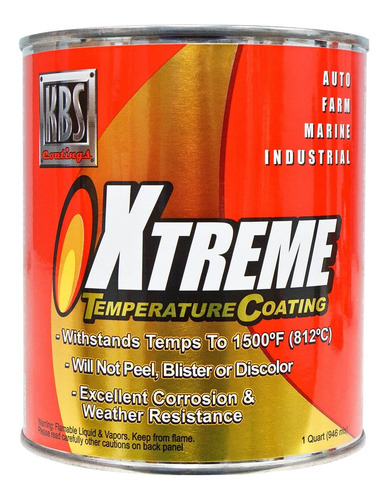 Kbs Coatings Recubrimiento De Temperatura Xtreme, Color Negr