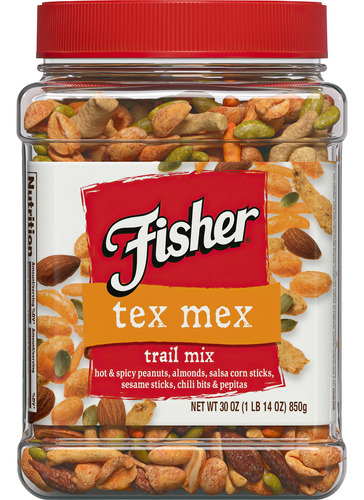 Fisher Snack Tex Mex Trail Mix, 30 Onzas, Cacahuetes Calien.