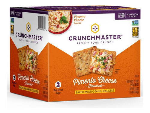 Crunchmaster Galleta Cheso Pimiento 2paq. 8oz C/u