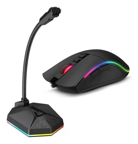 Combo Mouse Soul Xm550 + Micrófono Havit Gk57 Rgb Mouse Negro Teclado Negro