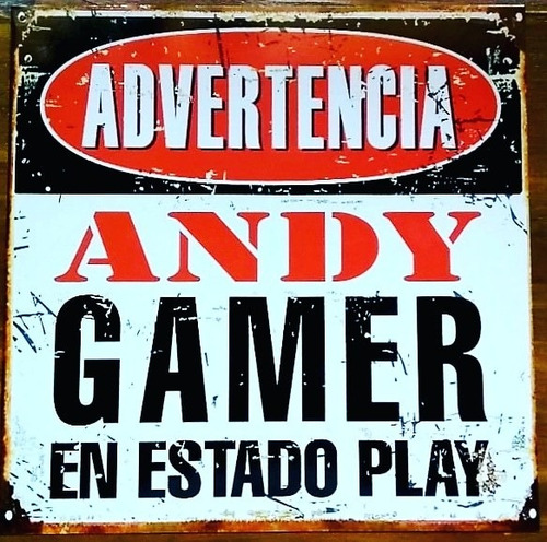 Cartel De Chapa Personalizado Estilo Vintage Gamers