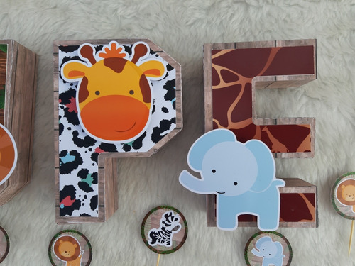Letras 3d. Animales De La Selva 14 Cm De Alto X 4