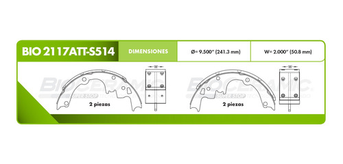 Balatas Tambor Chevrolet S10 2.5l 1991-1993 Bioceramic