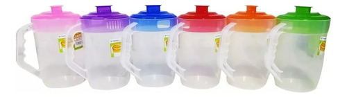 10 Jarras De Plástico De 1 Litro Para Aguas Frescas Jugos