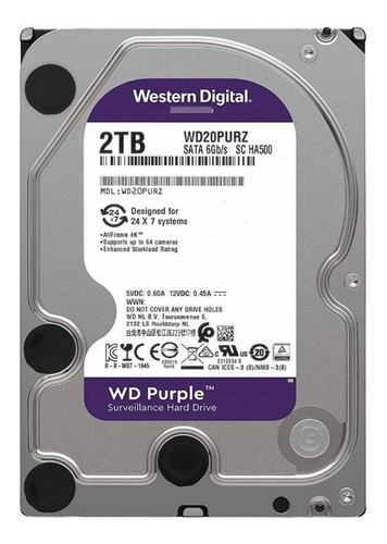 Disco Duro 2 Tb Western Digital Púrpura