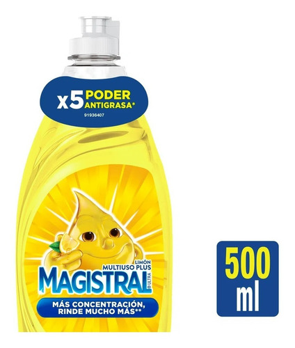 Detergente Magistral Limón Multiuso Plus 500ml