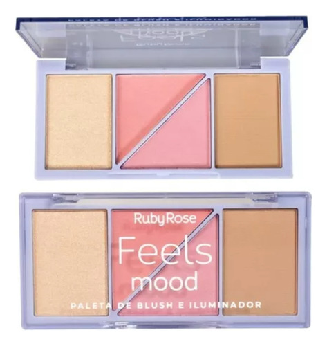 Paleta Blush Rubor Luminador Feels Mood Ruby Rose Feels Mood