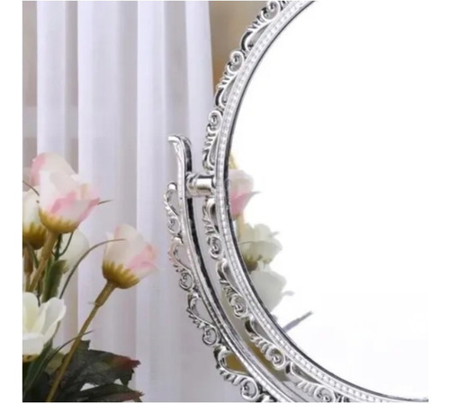 Imagem 6 de 6 de Espelho De Mesa Penteadeira Maquiagem Oval Duas Faces Zoom