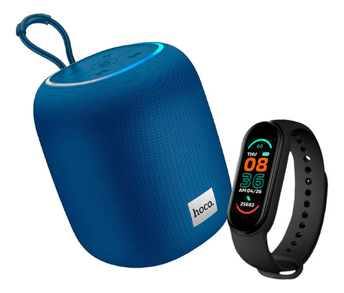 Hoco Hc14 Parlante Link Sports Bt Blue + Smartwatch