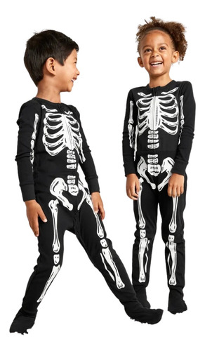 Disfraz Enterizo Halloween Bebé Esqueleto Calavera Hueso