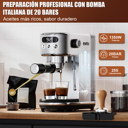 Cafetera Espresso 20 Bar Cafetera Semi Automatic 1350w