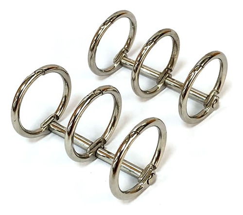 Ganchos De 3anillos 20mm Para Carpeta Agenda Plateados 2u