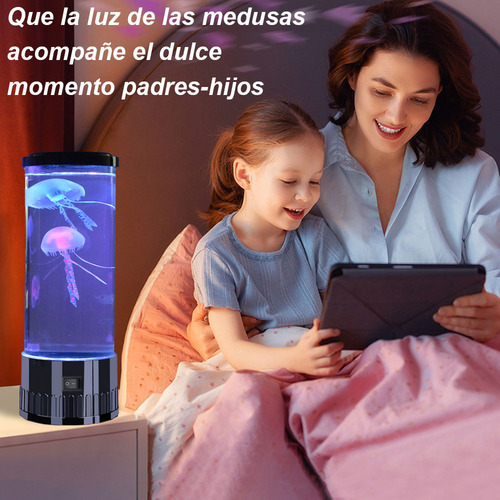 Lámpara De Medusas Led Lámpara De Escritorio Luz De Noche Pantalla Negro