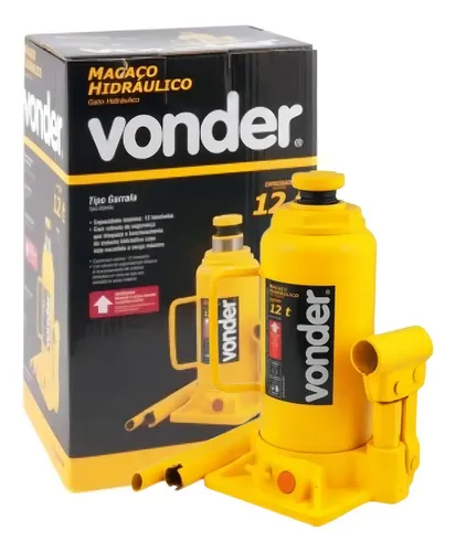 Macaco Hidráulico Tipo Garrafa 12 Toneladas Vonder Cor Amarelo