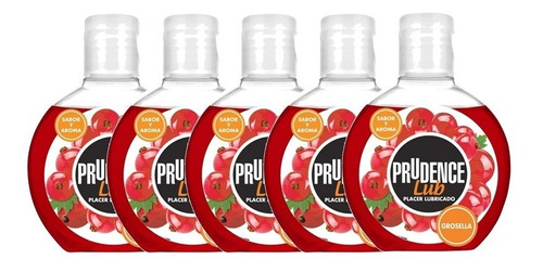 5 Pack Lubricante Sabor Grosella Prudence Lub 75ml Base Agua