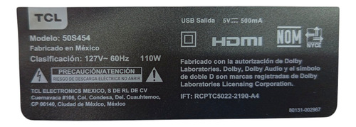 Tira Led Tcl 50s454 / B0101-000358 Original (Usado)