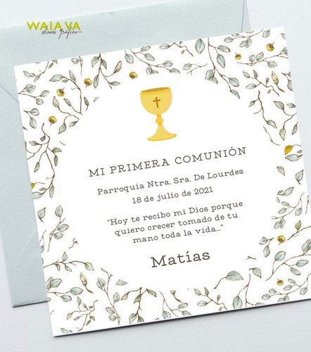 Imagen 2 de 6 de Estampas Tarjetas Comunión Nenes X 2u