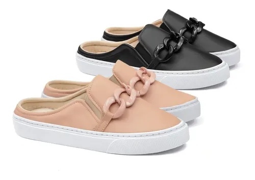 Tenis Mule Babuche Slip on Sapato Casual Feminino Frete gr tis
